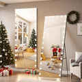 Kosmonia 82x36 Hollywood Full Length Mirror with Light, 28 Dimmable Bulbs & 3 Color Smart Touch Control, Distortion Free, Tempered Glass & Shatter Proof Film, Safe Full Body Mirrors with Stand