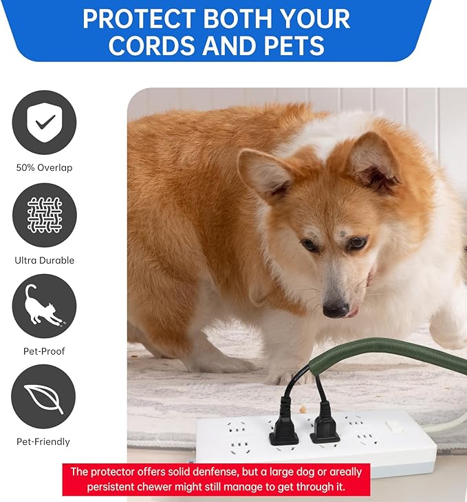 Split Braided Cable Sleeve，Flexible Wire Loom Tubing, Automotive Cord Protector Pet Proof, Cable Management for Computer TV Electric Wires Harness 16ft (Dark Green, 16mm（5/8")