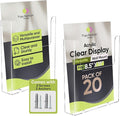 Acrylic Brochure Holder for Wall Mounting, Clear Display for 8.5" x 11" Flyers, Literature Holder for Magazines, Pamphlets, Menus, Includes Screws & Plastic Anchors – Pack of 20