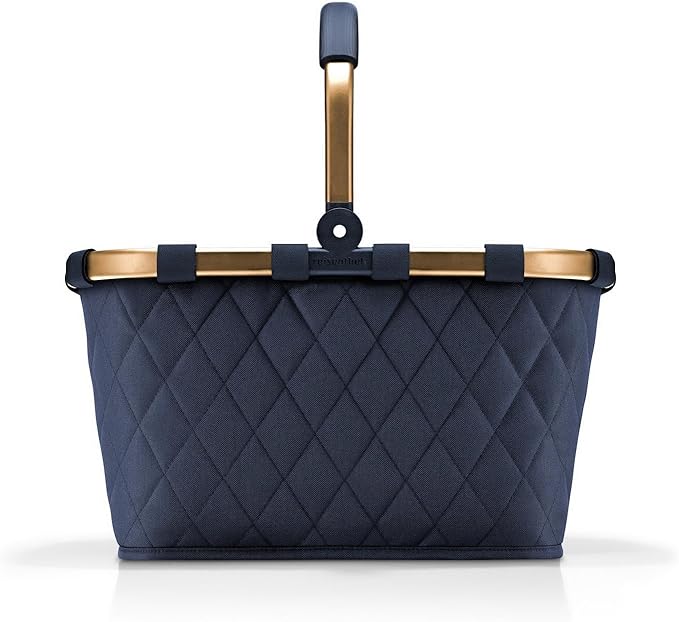 reisenthel carrybag rhombus midnight gold - Sturdy shopping basket with plenty of storage space and practical inner pocket - Elegant and water-repellent design