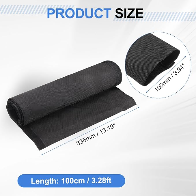 uxcell Hook and Loop Cable Management Sleeve, 3.3ft x 4 Inch Flexible Cable Wrap Cover Wire Hider, Cord Organizer and Cable Protector for Desks TV Computers, Black