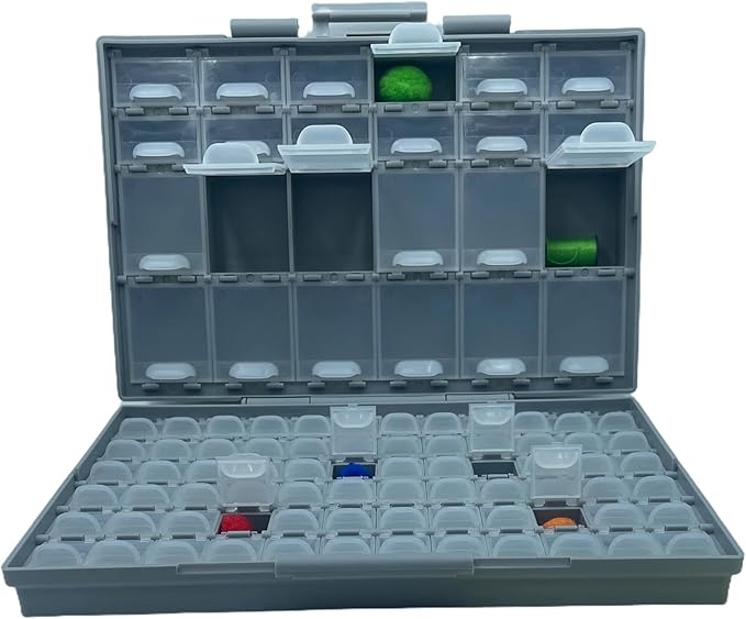 AideTek BOXALL96 96 Lids Enclosure SMD SMT Parts Organizer Surface Mount Box Labels
