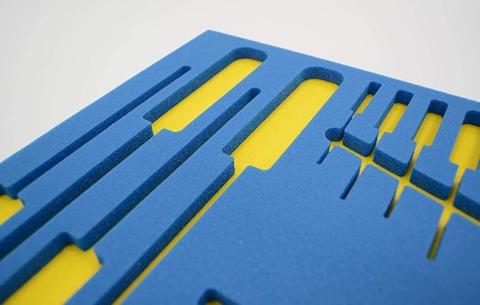 5S TOOL BOX SHADOW FOAM ORGANIZERS (2 COLOR) CUSTOM SIZE (26.25" x 39.75", Blue Top/Yellow Bottom)