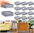 Bed Risers 1 inch, 2 inch, 3 inch, 4 inch Heavy Duty, Adjustable Furniture Riser for Table Desk Couch Sofa Chair Recliner Leg Frame Dorm, Stackable Bed Raisers Blocks (Grey 4 Pack, 1+1+1 inch)-1