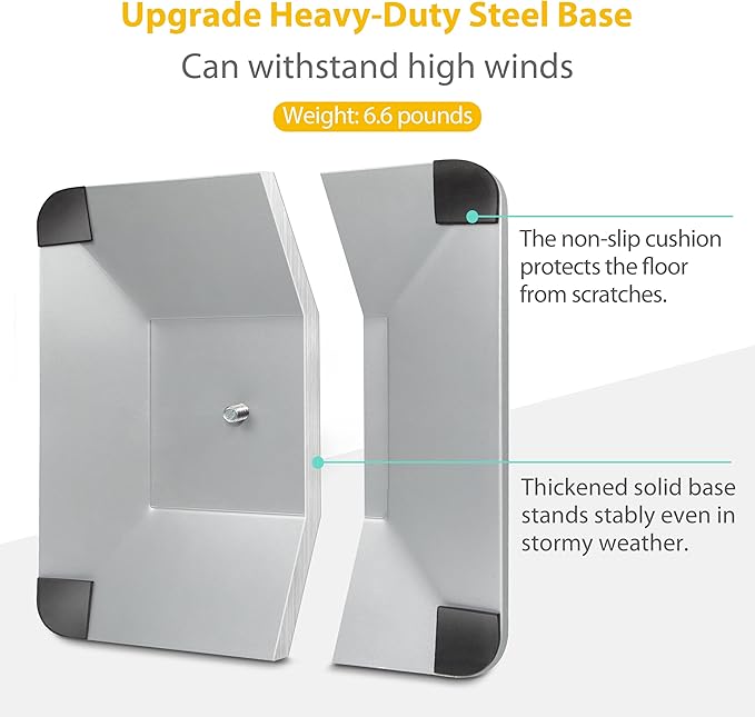 8.5"x11" Pedestal Poster Stand with Heavy Duty Solid Steel Base, Adjustable Floor Standing Sign Holder for Vertical and Horizontal Display, Silver 3Pack