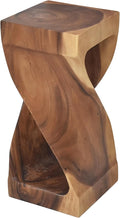 Steve Silver Furniture Solona Solid Wood Side Table, Acacia Whimsical Carved Design, Finish, Functional and Visually Alluring Natural Wood Glaze Accent Side Table, 12 L x 12 W x 26 H, Brown