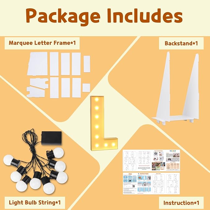 imprsv 3FT Marquee Letters, Mosaic Light Up Letters for Birthday Baby Shower Wedding Engagement Party Backdrop Decor, Large Marquee L for Party Decorations
