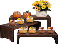 3-Tier Wooden Cupcake Stand & Display Risers, for Food Desserts & More, Sturdy & Reusable