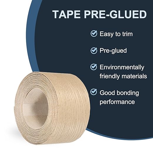 PATIKIL White Oak Edge Banding, 3 in x 25 ft Wood Veneer Tape, Pre-glued Flexible