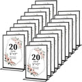 20 Pack 5x7 Acrylic Sign Holders, Double Sided Vertical Stand Clear Picture Frames, Wedding Table Numbers Frames for Party, Restaurant Signs and Office Photos, Black