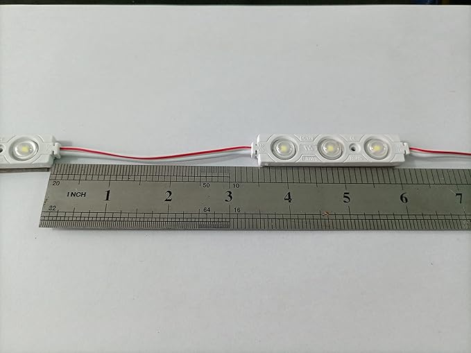 200 PCS DC12V White 6500K Injection 3 LED Module 1.32W Waterproof Decorative Back Light for Letter Sign Advertising Signs with Tape Adhesive Backside