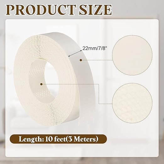 uxcell White Edge Banding Tape, 7/8 Inch x 10ft Pre-Glued Flexible Veneer Edge Edging Strips Wood Tape for Cabinet Repair and Furniture Restoration