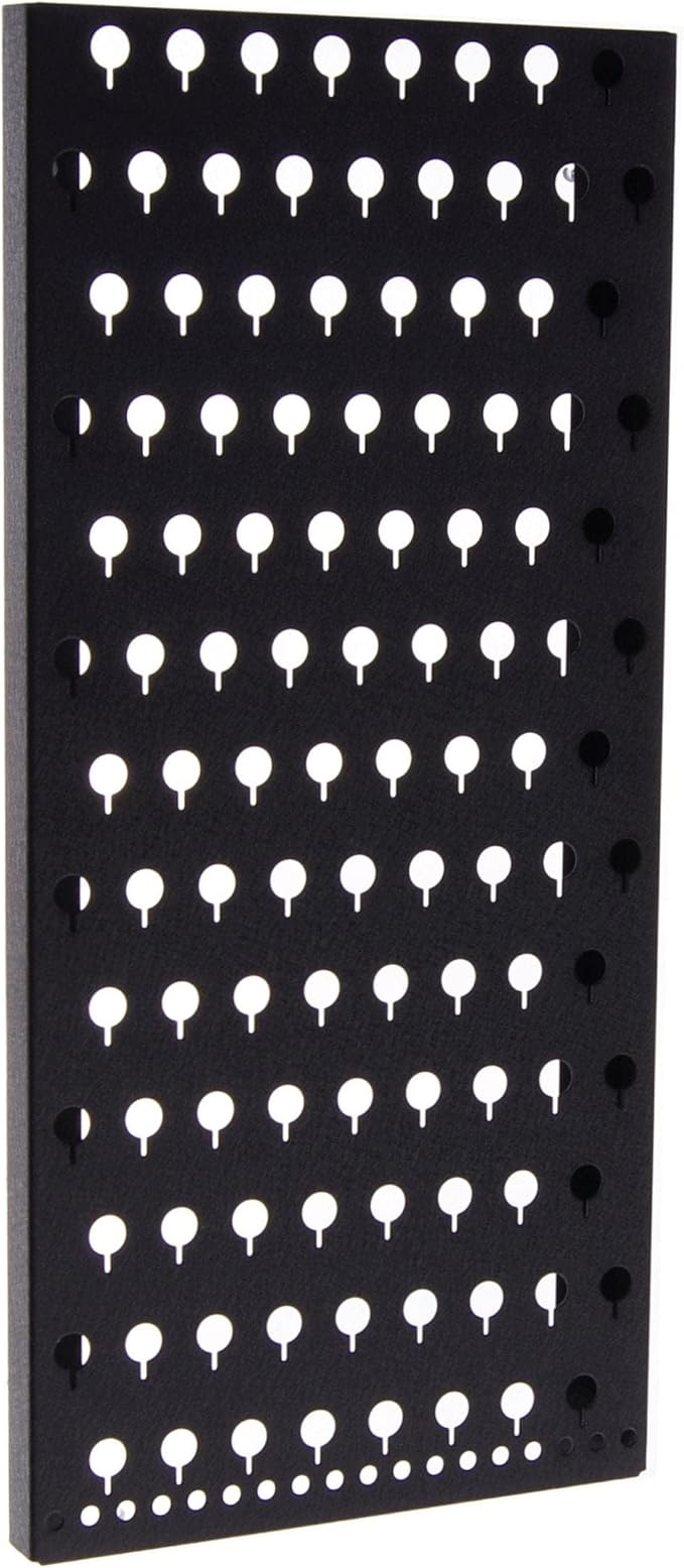 Angelynn's Wall Mounted Earring Holder Organizer Display for Small and Medium Women Post Stud Dangle Pierced Earrings, Hanging Closet Jewelry Storage Rack, Michelle Black 9" x19 3/4"
