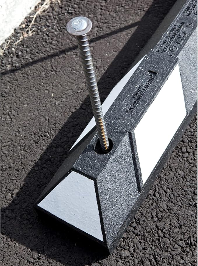 SmartSign Rebar Spikes - Pack of 4, Length 14", Diameter 1/2", Heavy Duty Metal Rebar Stakes for 6ft Parking Curbs/Wheel Stop/Speed Bump, Silver