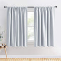 PONY DANCE White Window Curtains - Room Darkening Kitchen Solid Drapes Rod Pocket Short Panels for Bedroom/Kitchen, 70 W by 63-inch L, Greyish White, 2 PCs