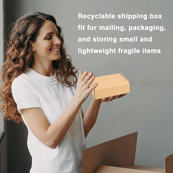 MEBRUDY 7x5x2 Inches Shipping Boxes Pack of 40, Small Corrugated Cardboard Box for Mailing Mailer Packing, Brown