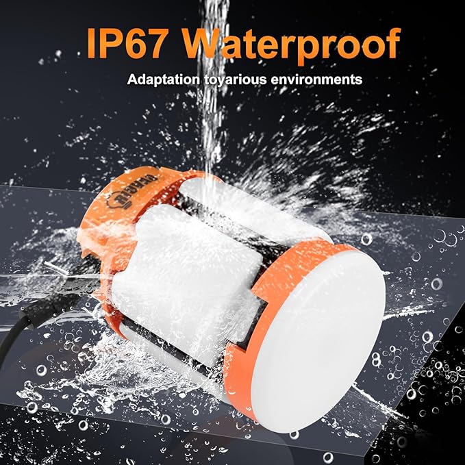 LED Temporary Work Light 70W Daylight White 5000K 10500 Lumens Construction work Light 4 Adjustable Light Panels with Hooks Portable Connectable for Workshop Mine Job Site Lighting