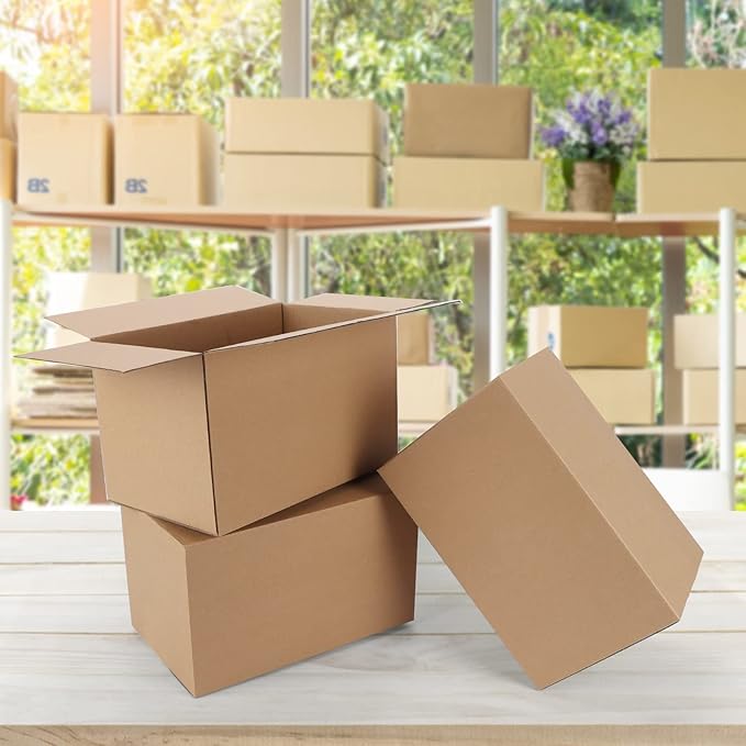 CRUGLA 40 Packs 10x6x6 Shipping Boxes Corrugated Cardboard Boxes Shipping Box Bulk for Business Packing Boxes