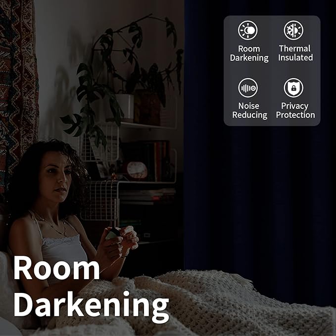 BGment Fashion Sliding Door Curtain 100 X 120 Inches, Wide Thermal Blackout Curtains Room Darkening Room Divider Window Curtain, 1 Panel, Navy Blue, 120 Length X Wide 100