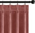 MIULEE Dusty Rose Velvet Curtains 108 inches Long, Pinch Pleated Blackout Drapes with Hooks, Thermal Insulated Pinch Pleat Panels for Bedroom Living Room, 2 Panels
