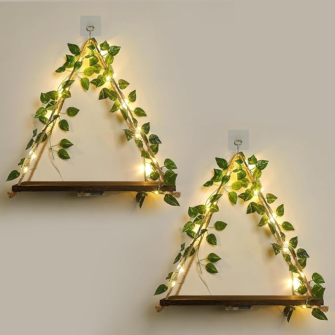 Floating Shelves for Wall,Plant Wall Decor,Hanging Shelf,Cottage Core Decor,Room Decor Aesthetic,Trinket Shelf,Hanging Shelves,Floating Shelves for No Drilling,Two-Piece Set