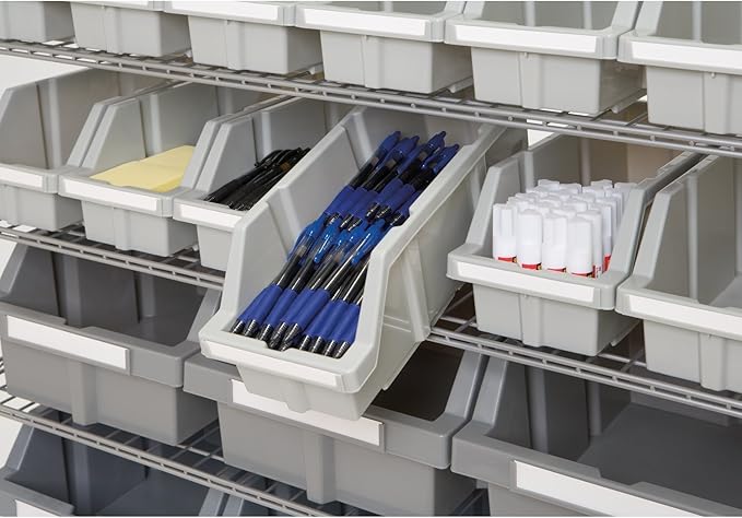 Seville Classics Commercial 7-Tier Platinum/Gray NSF 22-Bin Rack Storage System