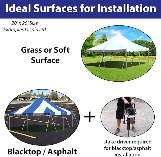 TentandTable 20' x 20' Premium Canopy Tent, Green/White, Outdoor Pole Tent, 40-80 Person Capacity for Parties, Weddings, Events, Commercial and Residential Use, Large Heavy Duty Vinyl Canopy Tents