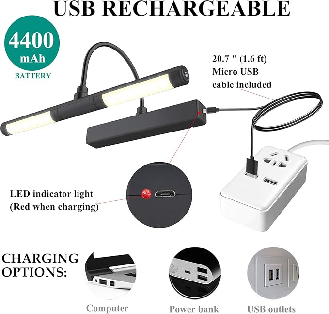 BIGMONAT Rechargeable Picture Light for Paintings with Remote, Battery Operated Dartboard Light, Wireless Art Light, Dimmable Display Lamp for Wall Photo Artwork Gallery Portrait