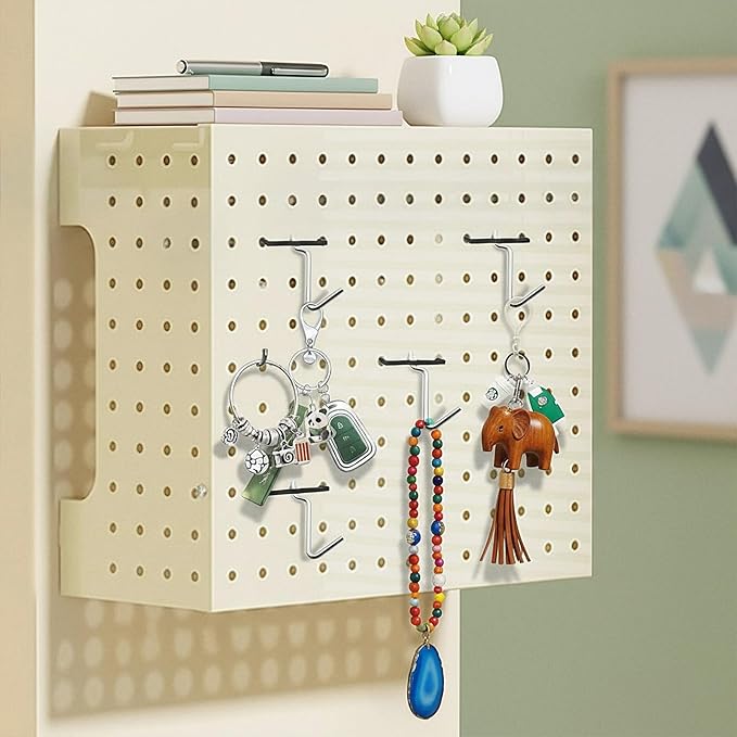 Pegboard Clips, 50PCS Pegboard Hook Locks, Hook Keeper, Peg Board Clips, Locking Pegboards Hooks, Peg Board Holders for 1/4" & 1/8" Pegboards