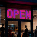 LED Open Sign for Business, exTopGoal 30"x10" Large Ultra Bright Open Signs with Remote Control, Dimmable Window Sign for Store Shop Storefront - Red&Blue