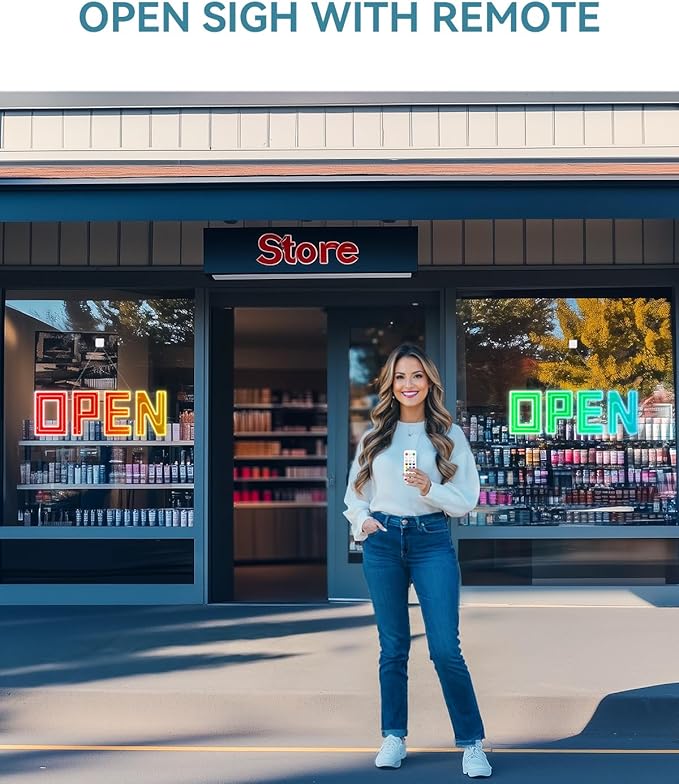 30" X 10" Open Sign, Ultra Bright Large LED Open Signs for Business with APP and Remote Control, Timer, Custom 16 million colors, for Storefronts, Restaurants, Bars, Salons, Cafes