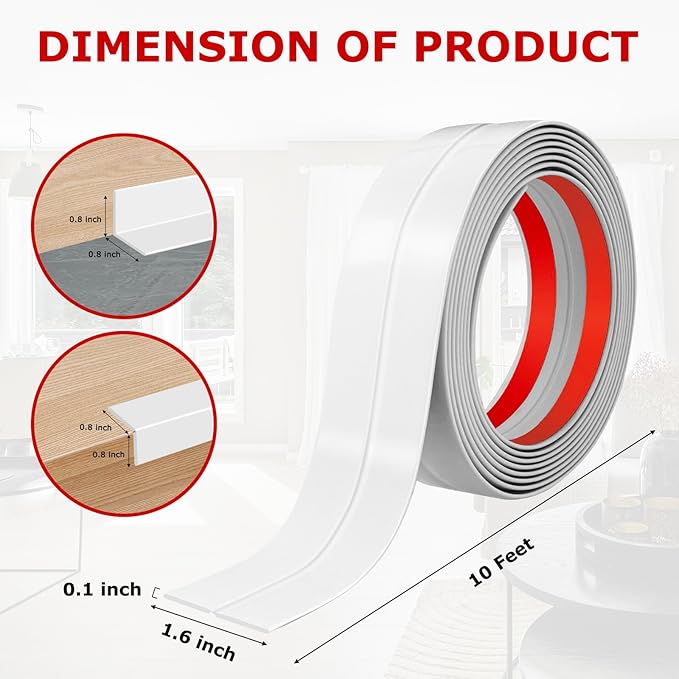 Flexible Wall Corner Protector Moulding Trim Peel and Stick Wall Corner Guards Edge Protector Self Adhesive Molding Trim Strip for Edge Ceiling (White, 1.6 in x 10 Ft)