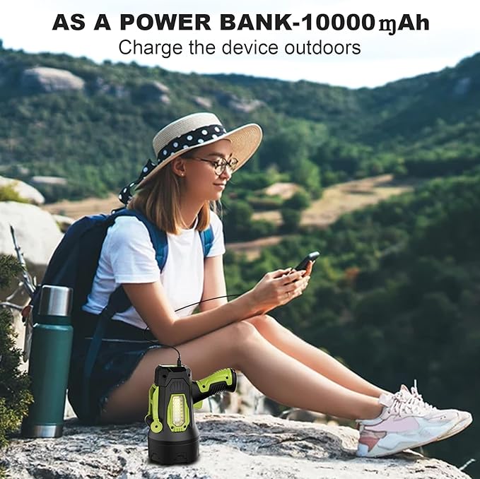 Rechargeable Spotlight, 99000 Lumens Super Bright Led Spotlights Flashlight with Cob Light, 10000ɱAh Spot Lights, Handheld Spotlight for Hunting Boating Outdoor, Long Runtime