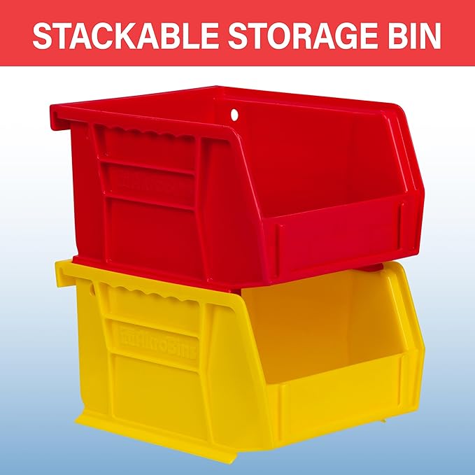 Akro-Mils 30210 AkroBins Plastic Storage Bins, Space-Saving Stackable Bins for Garage, Pantry, Craft Organization, 5-Inch x 4-Inch x 3-Inch, Clear, 6-Pack