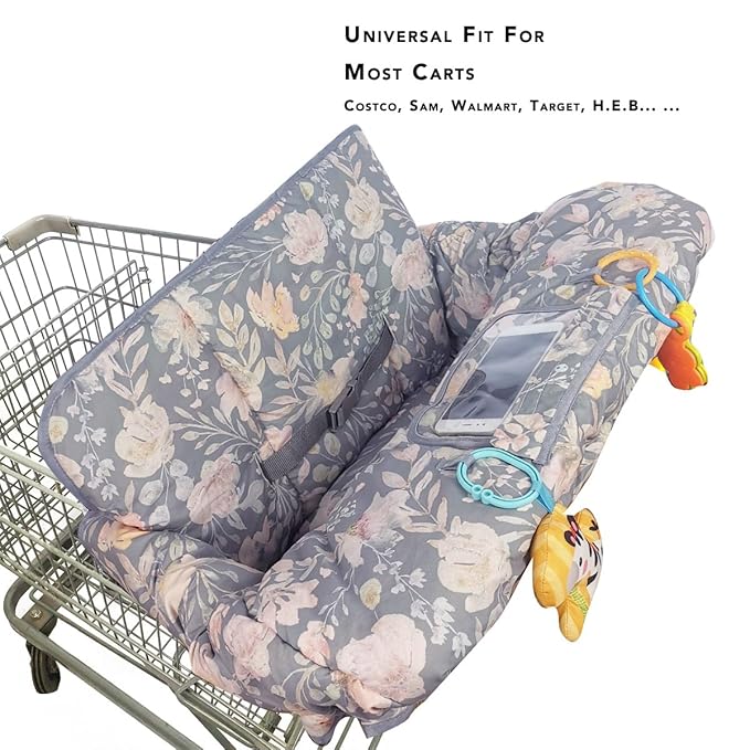 ICOPUCA Shopping Cart Cover for Baby, 2 in 1 cart Cover for Babies N high Chair Cover, Padded Grocery cart Cover for Baby Girl boy, Universal fit