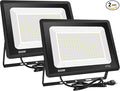 2 Pack 300W LED Flood Light Outdoor (1600W Equivalent), 36000LM Ultra Bright Security Lights, IP66 Waterproof Exterior Plug in Floodlight, 6000K Daylight White for Lawn Yard Garden Stadium