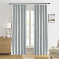 Light Grey Pinch Pleated Blackout Curtains 104 Inch Long, Accordion Style Thermal Insulated Drapes with Hooks, Back Tab Ceiling Traverse Curtains for Living Room,40x104, 2 Panels