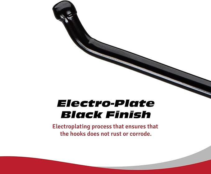 Presa Heavy Duty Black Steel Peg Board Shelving Hooks, 4-Inch, 50-Pack