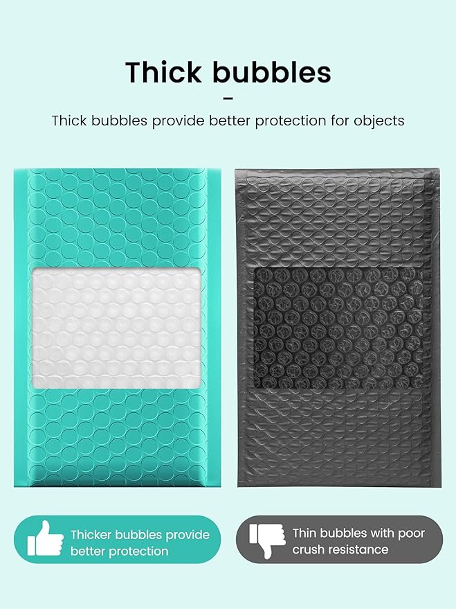 GSSUSA Teal Bubble Mailers 4x7 Small Padded Envelopes, 4000 Pack, Strong Adhesion Self-Seal Bubble Envelopes for Small Business