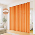 Faux Linen Semi Sheer Extra Wide Room Divider Curtain with Flexible Curtain Track, Light Filtering Privacy Drapes for Window Sliding Glass Door, Living Room Bedroom, Sunset Orange,100"W x 96"L,1 panel