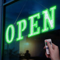 Open Sign for Business Super Bright LED Flashing Open Signs 40x14 Inch Large Light Up Open Sign with Remote Control, Hanging Installation for Storefront Window Door (Flash Green& White)