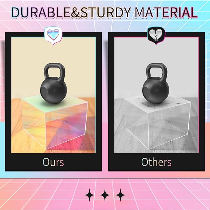 3Pcs Iridescent Display Risers, Rainbow Acrylic Risers Display Stand Acrylic Cube Box for Collectibles Jewelry Perfume Handbag Food Dessert Party Show (Iridescent-3pcs), Perfect for Christmas Decor