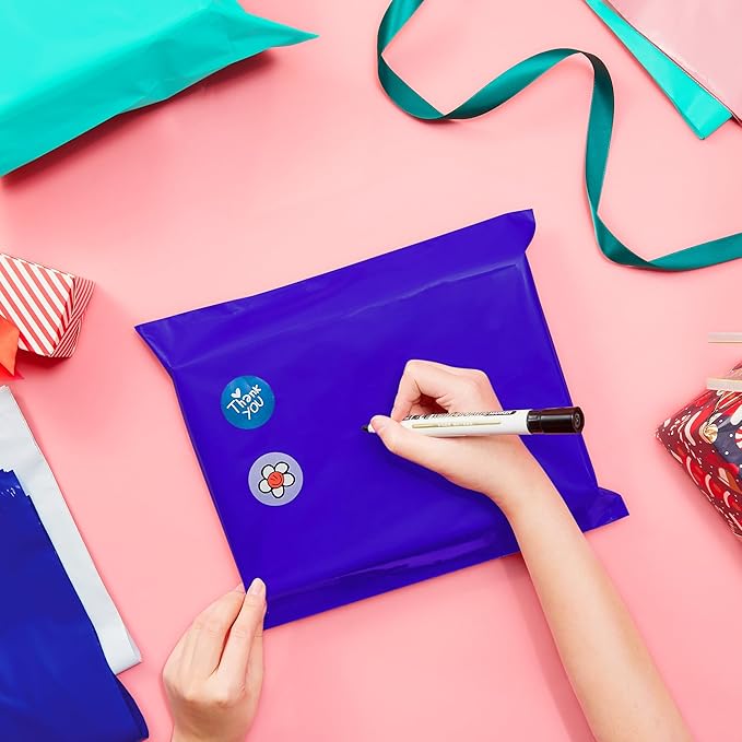 Fuxury 500 Pcs Poly Mailers 14.5x19 Inch, Bulk Shipping Bags for Clothing, Strong Adhesive Shipping Envelopes for Small Business Suppliers,Waterproof Mailers Poly Bags Mailing Envelopes Blue