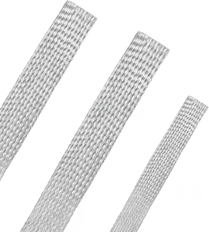Copper Wire Loom - EMI/RFI Shielding Flexible Cable Management for Automotive Audio, Industrial Expandable Cables, Marine Wiring & Computer Case ﻿ (Tinned Copper, 10mm (3/8")-16ft)
