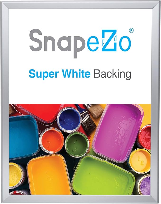 SnapeZo Photo Frame 18x24, Silver, 1.25 Inch Aluminum Profile, Front-Loading Snap Frame, Wall Mounting, Professional Series