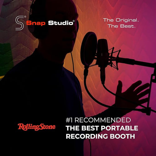 'Snap Studio' Portable Recording Booth | '#1 Vocal Booth' Rolling Stone | Record Crisp, Dry, Echo-Free Vocals at Home or On-The-Road | The Original & Best Studio Booth, Trusted By Singers & Voiceover
