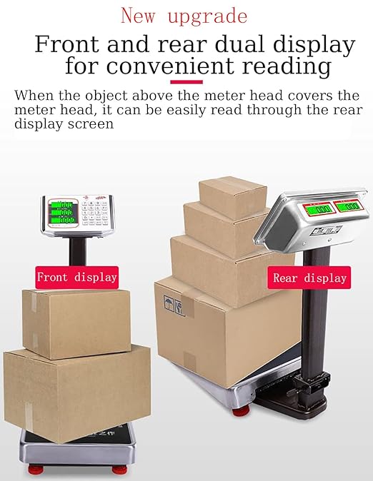 660lb Industrial Platform Scale Floor Weight Computing Postal Scale Digital Large Scale LB/KG Perfect Foldable for Postal Luggage Shipping Mailing Weighing Double-Sided Display