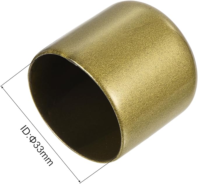 uxcell 10pcs Rubber End Caps 33mm ID Vinyl Round End Cap Cover Screw Thread Protectors Gold