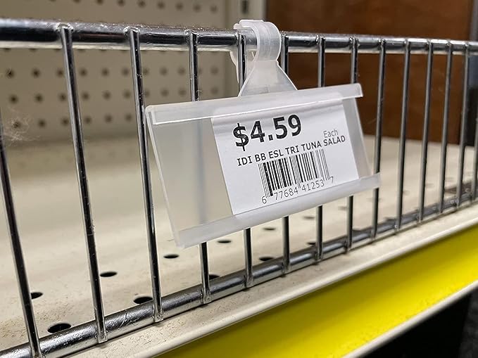 Hanging C-Channel Ticket Holder for Wire Store Fixtures | 3" W X 1.25" H | 50 Count