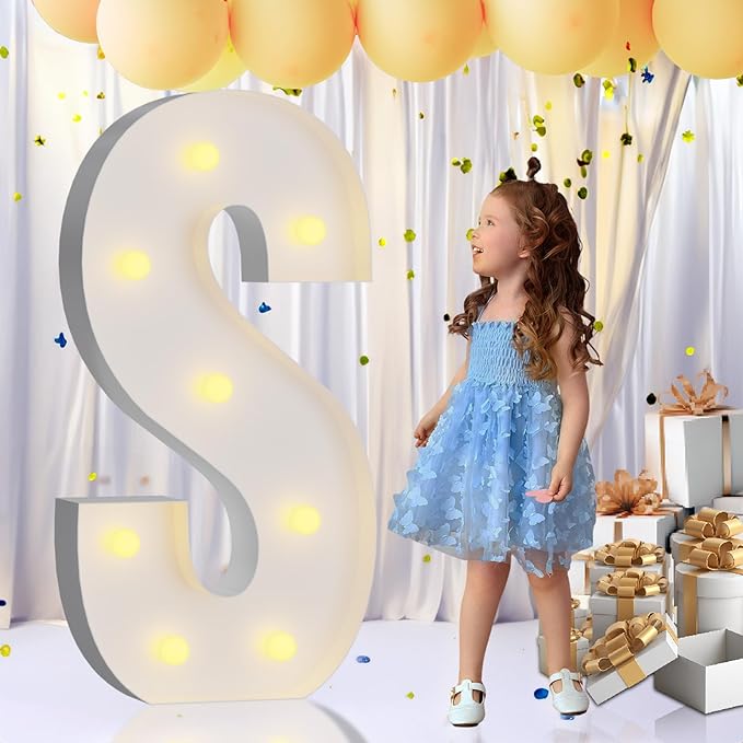 imprsv 3FT Marquee Letters, Mosaic Light Up Letters for Birthday Baby Shower Wedding Engagement Party Backdrop Decor, Large Marquee S for Party Decorations